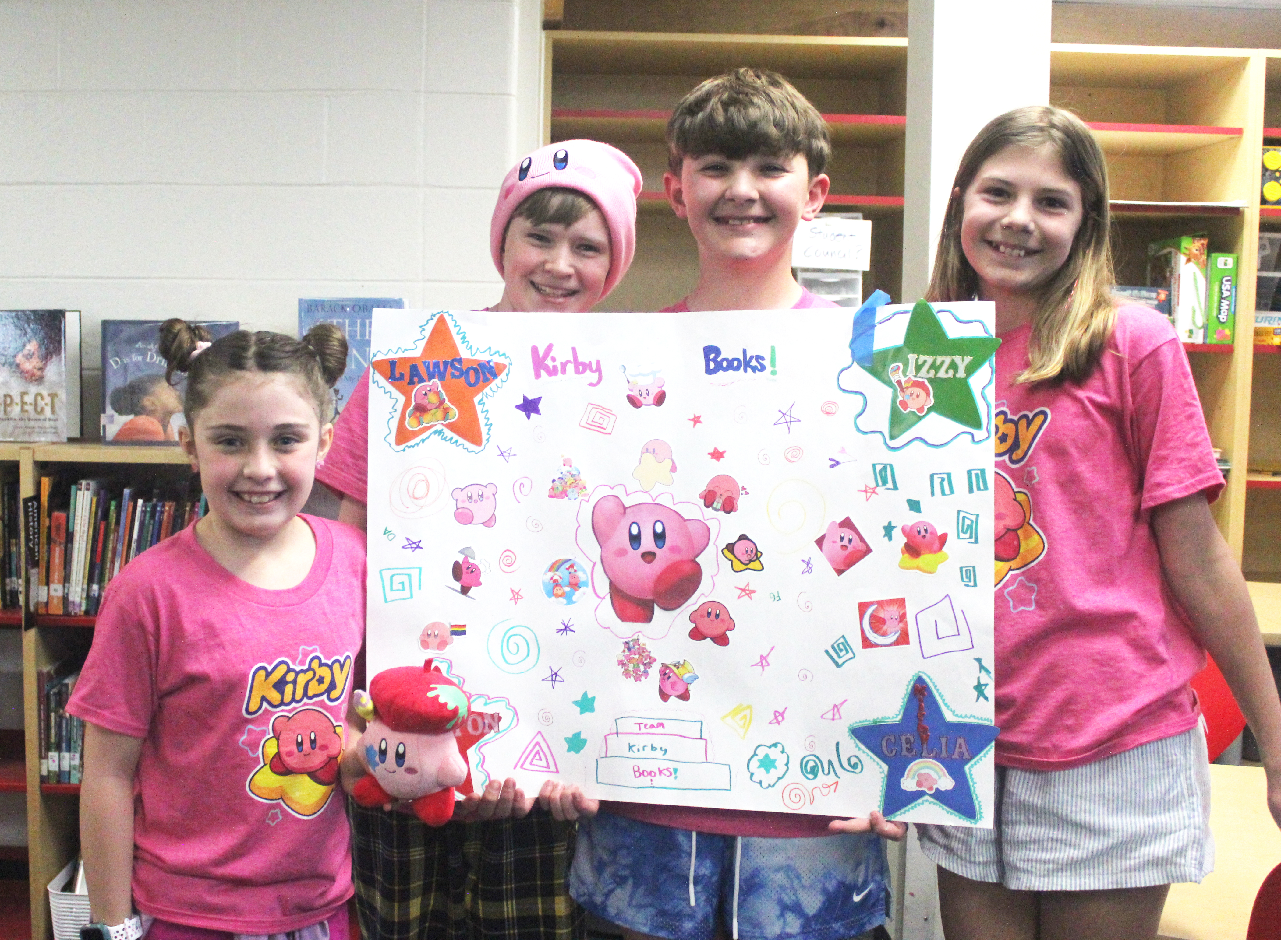 four 5th grade students - two girls, two boys - winners of grade 5 BOB in-school competition