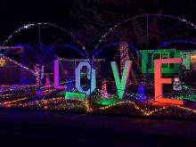 Holiday LOVE Light Display Ouray Court