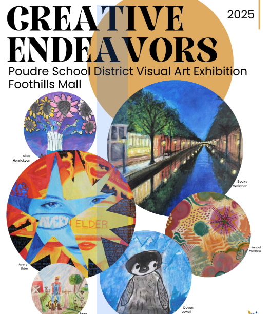 creative endeavors flyer for district K-12 art show